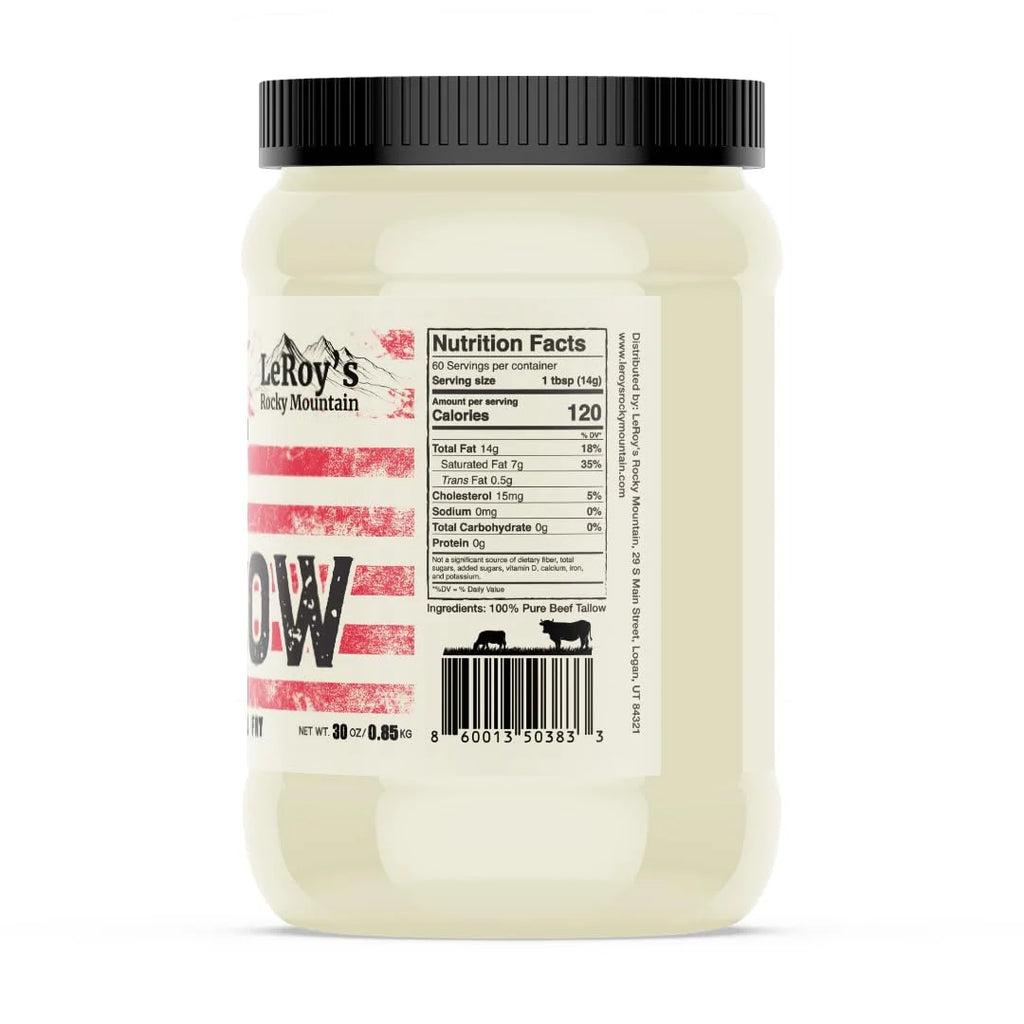 LeRoy's Rocky Mountain Beef Tallow 30oz Jar - Nutrition Facts