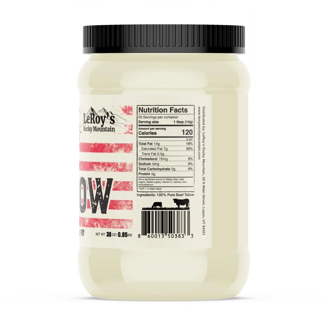 LeRoy's Rocky Mountain Beef Tallow 30oz Jar - Nutrition Facts